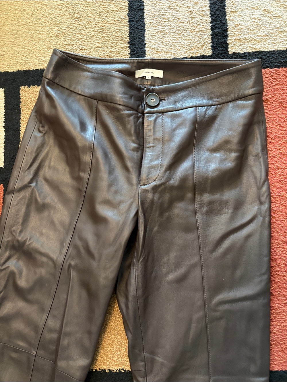 Vince Chocolate Brown Leather Pants